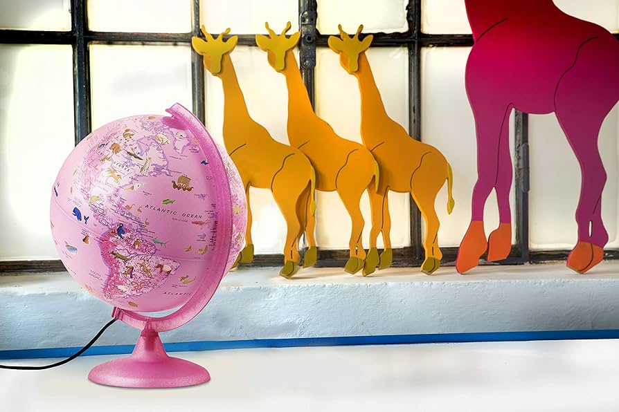 Tecnodidattica 25cm Zoo Illuminated Children's Globe (Pink